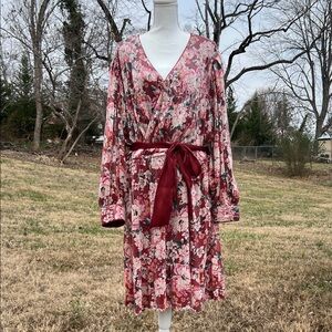 LC Lauren Conrad Pink Floral Wrap Dress